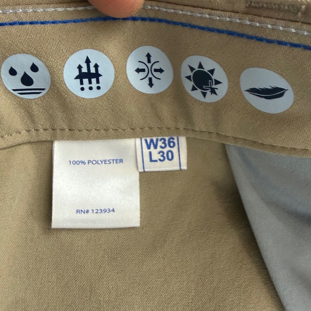 Southern Tide Jack Performance Pants Mens 36x28 Khaki Tan Style 8125 - Picture 6 of 10